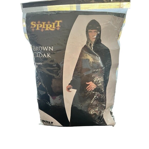 Spirit Halloween Brown Cloak Adult One Size IN PACKAGE 100% Polyester - Picture 4 of 7